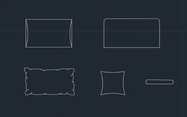 Imagen de bloques de almohadas para AutoCAD