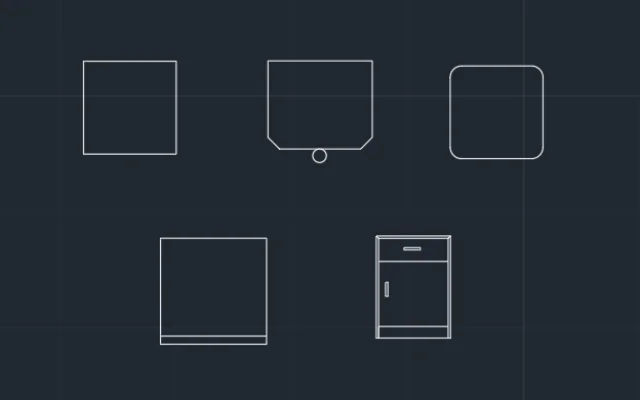 Imagen de bloques de mesas de luz para AutoCAD