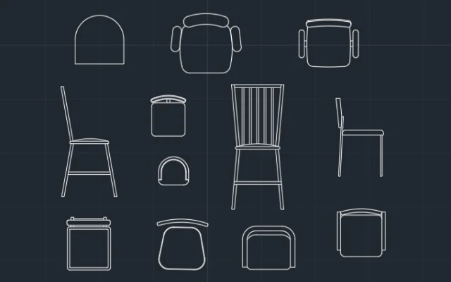 Imagen de bloques de sillas para AutoCAD