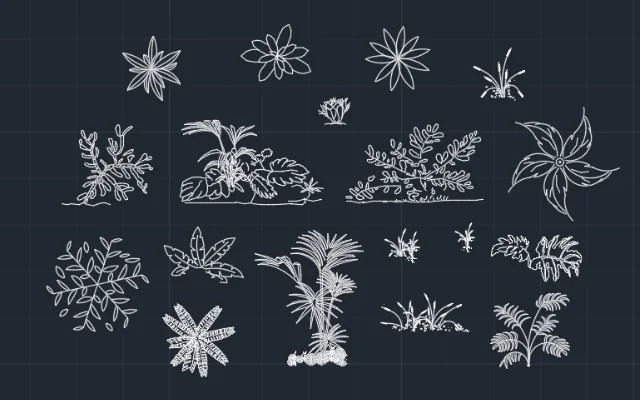 BLOQUES DE AUTOCAD DE FLORES Y PLANTAS - Imagen destacada