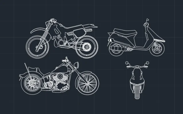 BLOQUES DE AUTOCAD DE MOTOS - Imagen destacada