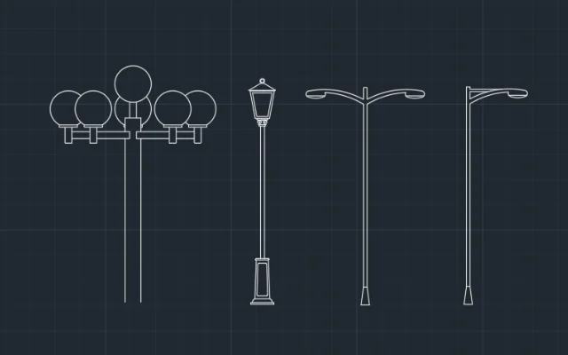 BLOQUES DE AUTOCAD DE POSTES DE LUZ - Imagen destacada