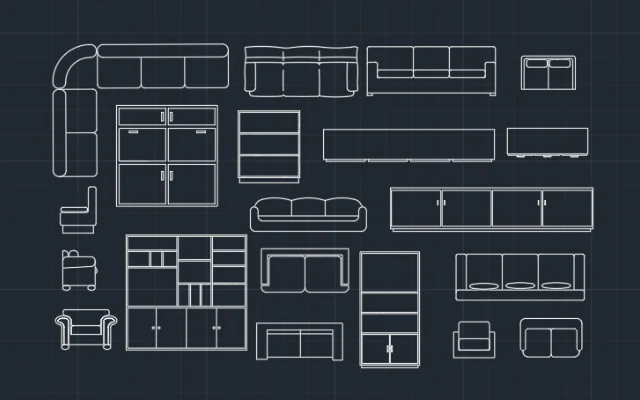 BLOQUES DE AUTOCAD PARA DISEÑAR SALAS DE ESTAR/LIVING - Imagen destacada