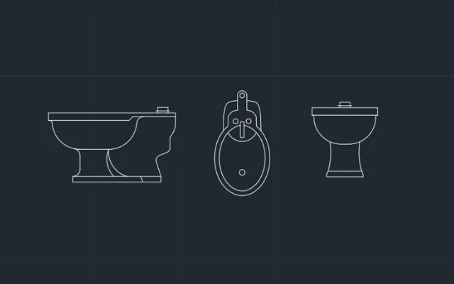Imagen de bloques de bidet para AutoCAD