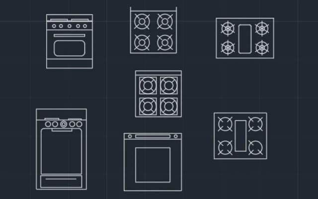 Imagen de bloques de cocinas para AutoCAD