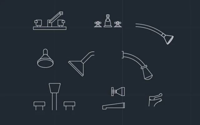 Imagen de bloques de griferías para baño para AutoCAD