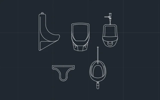 Imagen de bloques de mingitorios para AutoCAD